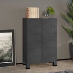 vidaXL Coffre de rangement industriel Anthracite 75x40x115 cm Métal