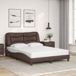 vidaXL Cadre de lit avec LED sans matelas marron 140x200 cm