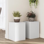 vidaXL Supports pour plantes 2 Pièces blanc 25x25x35 cm bois d'ingénierie