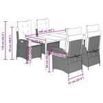vidaXL Ensemble à manger de jardin avec coussins 5Pièces Beige poly rotin