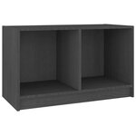 vidaXL Meuble TV Gris 70x33x42 cm Bois de pin massif