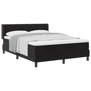 Lit Box Springs vidaXL avec Matelas Noir 140x200 cm Velours