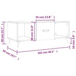 vidaXL Table basse chêne fumé 102x50x40 cm bois d'ingénierie