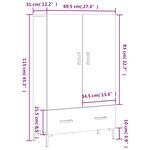 vidaXL Buffet haut chêne marron 69 5x31x115 cm bois d'ingénierie