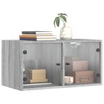 vidaXL Armoires murales portes vitrées 2 Pièces sonoma gris 68 5x37x35 cm