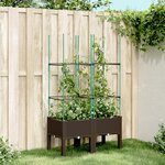 vidaXL Jardinière avec treillis marron 80x40x142 5 cm PP