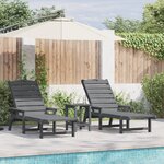 Ensemble de salon de jardin vidaXL 3 pièces gris clair HDPE
