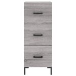 vidaXL Buffet haut Sonoma gris 34 5x34x180 cm Bois d'ingénierie