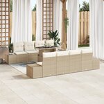 vidaXL Ensemble de canapé de jardin 7 pièces avec coussins en poly rattan beige