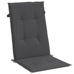 vidaXL Coussins de chaise à dossier haut lot de 4 anthracite mélangé