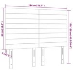 vidaXL Tête de lit à LED Gris foncé 144x5x118/128 cm Tissu