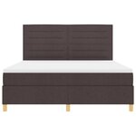 vidaXL Lit avec sommier avec matelas brun foncé super king tissu