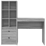 vidaXL Bureau avec rangement Gris Sonoma Bois d'ingénierie