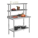 vidaXL Table de travail de cuisine avec étagère 120x60x150 cm Inox