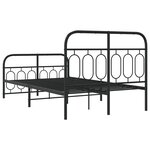 vidaXL Cadre de lit métal avec tête de lit/pied de lit noir 120x190 cm