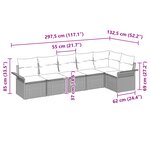 vidaXL Ensemble de canapé de jardin 6 pièces avec coussins gris en poly rotin