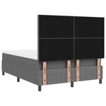 vidaXL Lit Box Spring avec Matelas Gris Clair 140x200 cm Tissu en Velours Côtelé