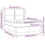 vidaXL Sommier à lattes de lit et matelas Gris clair 140x200cm Velours