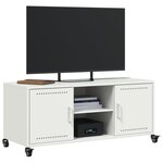 vidaXL Meuble TV blanc 100 5x39x43 5 cm acier laminé à froid