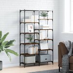vidaXL Bibliothèque chêne brun 100x32x170 cm bois d'ingénierie et fer