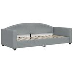 vidaXL Lit de jour avec gigogne et tiroirs gris clair 90x190 cm tissu