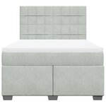 vidaXL Sommier à lattes de lit et matelas Gris clair 140x200cm Velours