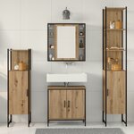 vidaXL Set de meubles de salle de bain 4 pièces en chêne artisan en bois d'ingénierie