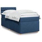 vidaXL Sommier à lattes de lit avec matelas Bleu 90x200 cm Tissu