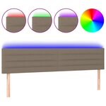 vidaXL Tête de lit à LED Taupe 200x5x78/88 cm Tissu