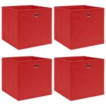 vidaXL Boîtes de rangement 4 Pièces Rouge 32x32x32 cm Tissu