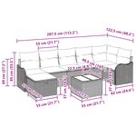 Ensemble de canapé de jardin 8 pièces vidaXL avec coussins en rattan poly noir