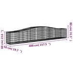 vidaXL Paniers à gabions arqués 6 Pièces 400x50x60/80 cm Fer galvanisé