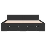 vidaXL Cadre de lit avec tiroirs sans matelas noir 120x190 cm