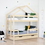Lits cabane superposés KILI 90 x 200 gris