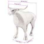 Sculpture de taureau vidaXL Argent 20x17x23 cm Aluminium