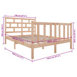 vidaXL Cadre de lit sans matelas bois massif 140x190 cm