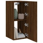 vidaXL Meuble TV mural avec lumières LED chêne marron 30 5x35x70 cm