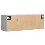 vidaXL Meuble TV mural avec lumières LED gris béton 100x31x35 cm