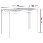 vidaXL Table à manger de jardin 110x55x75 cm bois massif d'acacia
