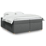 vidaXL Sommier à lattes de lit avec matelas Gris foncé 200x200cm Tissu
