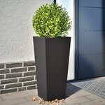 vidaXL Jardinières 2 Pièces noir 35x35x75 cm acier