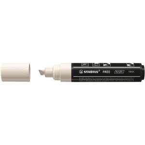 Marqueur pointe large FREE acrylic T800C 4-10mm blanc STABILO