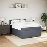 vidaXL Sommier à lattes de lit et matelas Gris foncé 140x200cm Velours