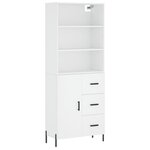 vidaXL Buffet haut Blanc 69 5x34x180 cm Bois d'ingénierie