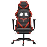 vidaXL Chaise de jeu de massage avec repose-pied Noir&Rouge Similicuir