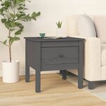 vidaXL Tables d'appoint 2 Pièces Gris 50x50x49 cm Bois massif de pin