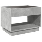 vidaXL Table basse avec LED infini gris béton 70x50x50 cm