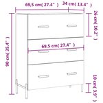vidaXL Buffet blanc 69 5x34x90 cm bois d'ingénierie