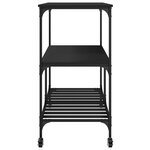 vidaXL Chariot de cuisine noir 100x50x95 cm bois d'ingénierie