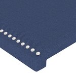 vidaXL Tête de lit avec oreilles Bleu 147x23x78/88 cm Tissu